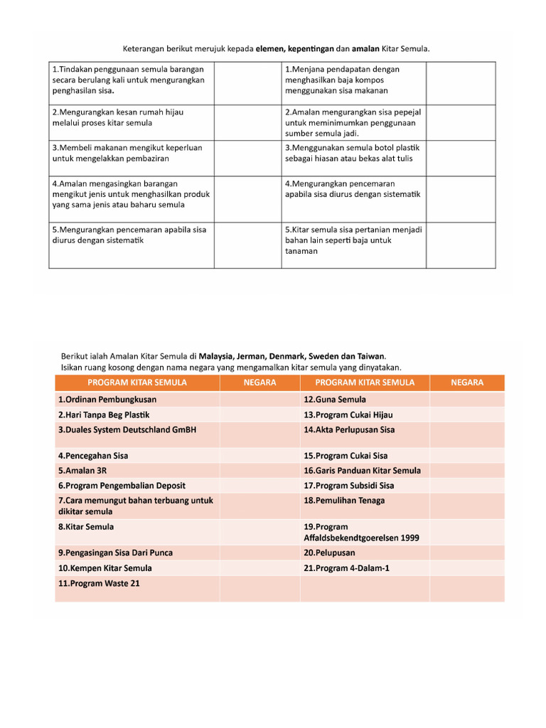 Latihan Kitar Semula | PDF