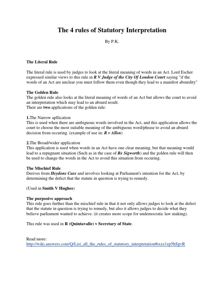 the-4-rules-of-statutory-interpretation-pdf-bill-law-plain