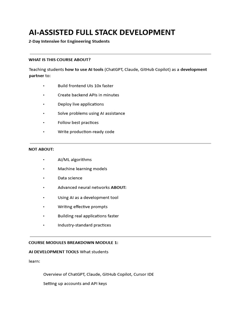 AI with Full Stack | PDF
