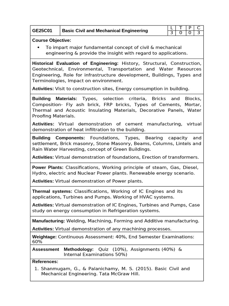 Basic Civil and Mechanical Engineering | PDF | Engineering | Mechanical ...