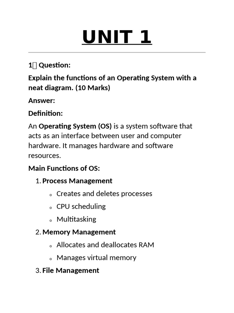Unit 1 Os THEORY | PDF