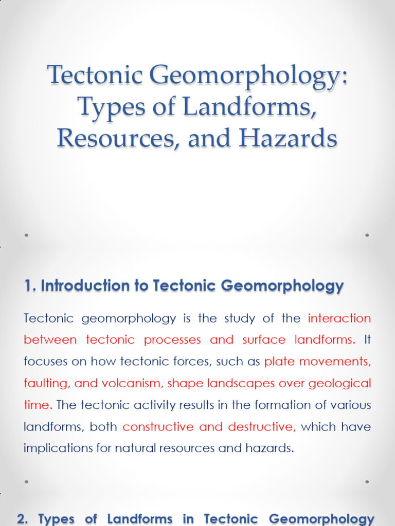 Tectonic Geomorphology New | PDF