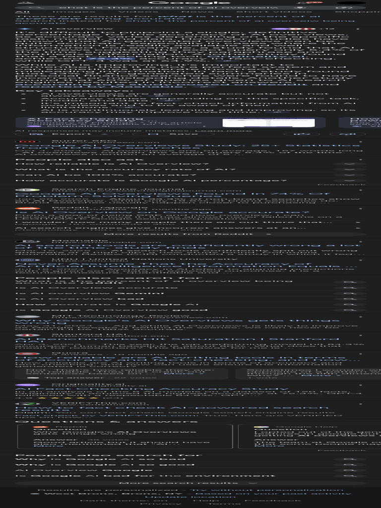 ehat is the percent of ai overveiw being accurate - Google Search | PDF ...