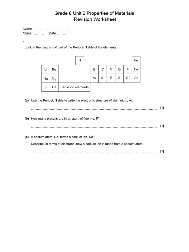 Unit 2 Properties of Materials (1) | PDF