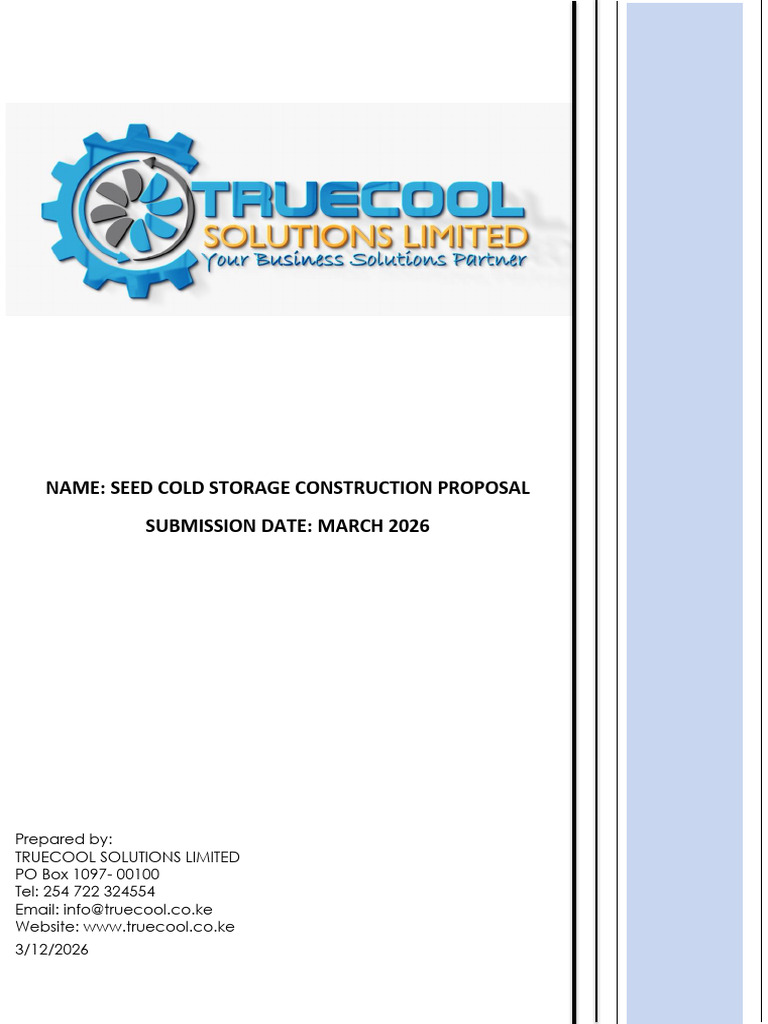 Seed Cold storage proposal | PDF