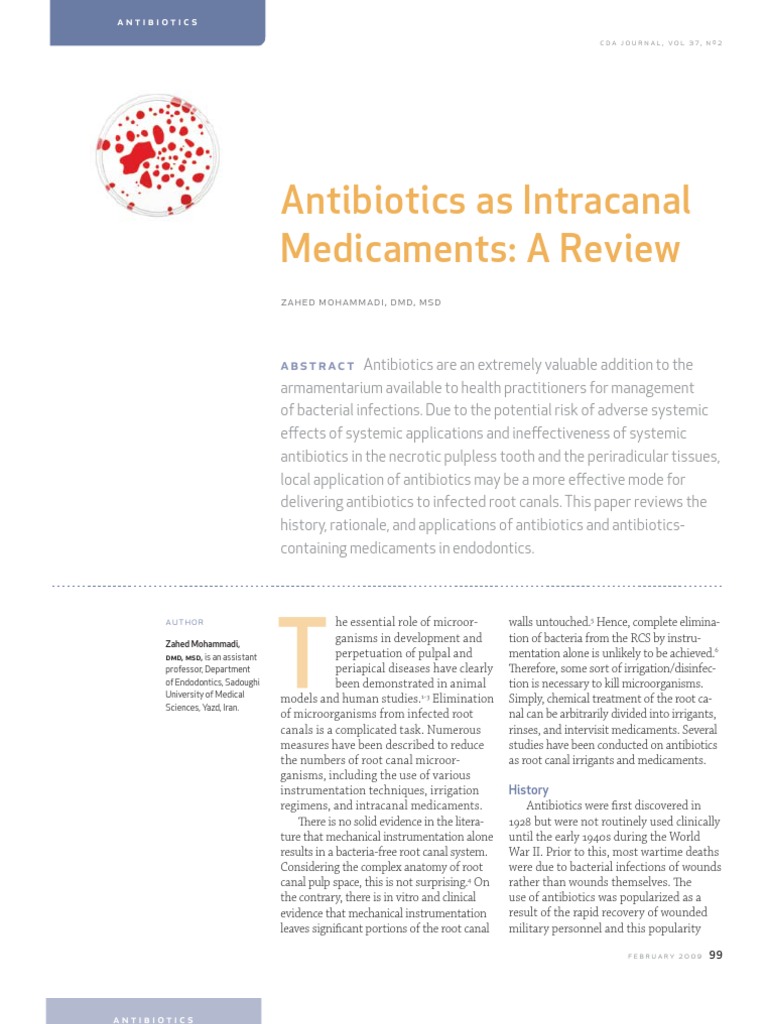 Antibiotics in Endodontics Review | PDF | Antibiotics | Medical Specialties