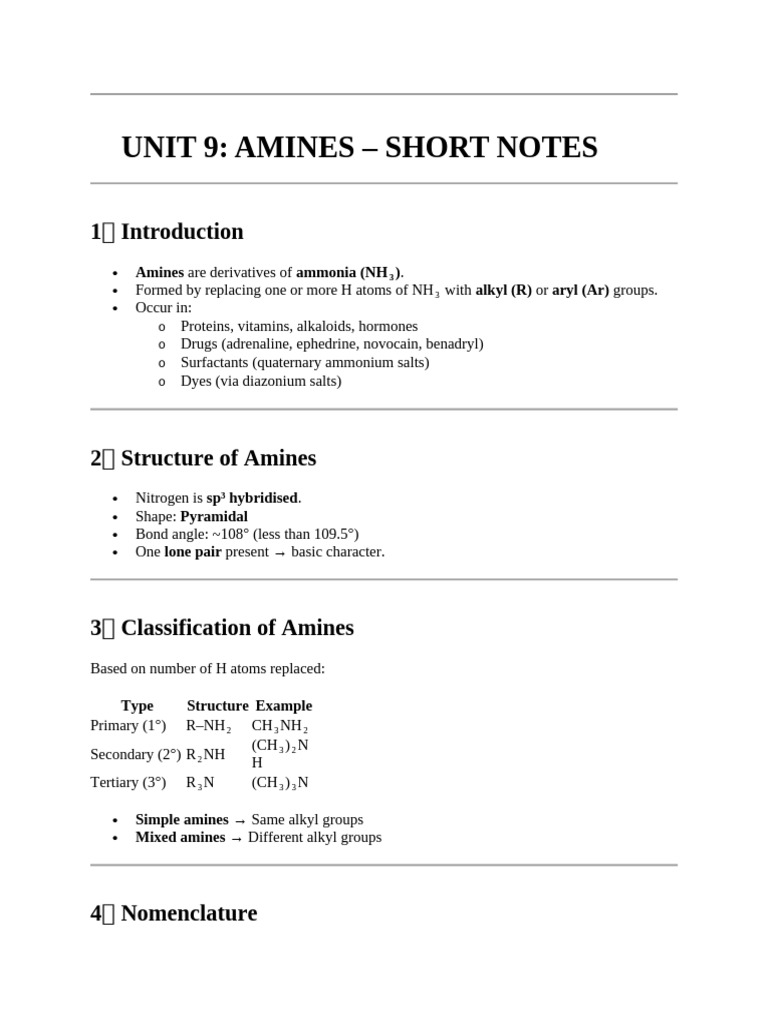AMINES | PDF