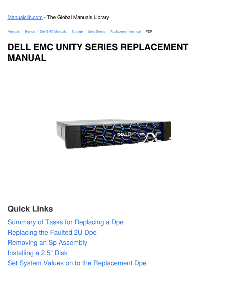 Dell Emc Unity Series Replacement | PDF