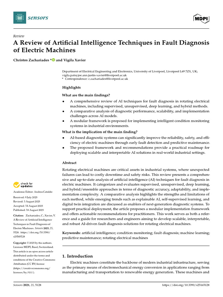 A Review of Artificial Intelligence Techniques in Fault Diagnosis of ...