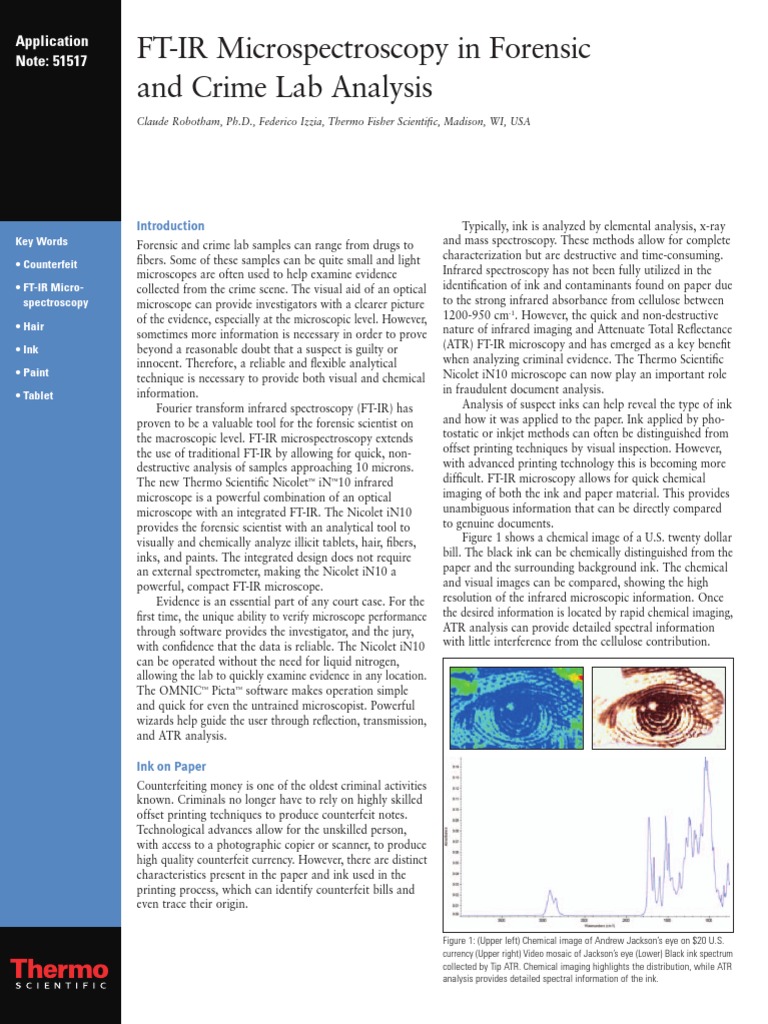 FT-IR Microspectroscopy in Forensic and Crime Lab Analysis: Application ...