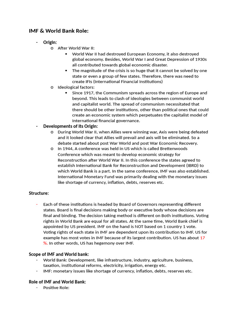 IMF and WB | PDF | International Monetary Fund | World Bank Group
