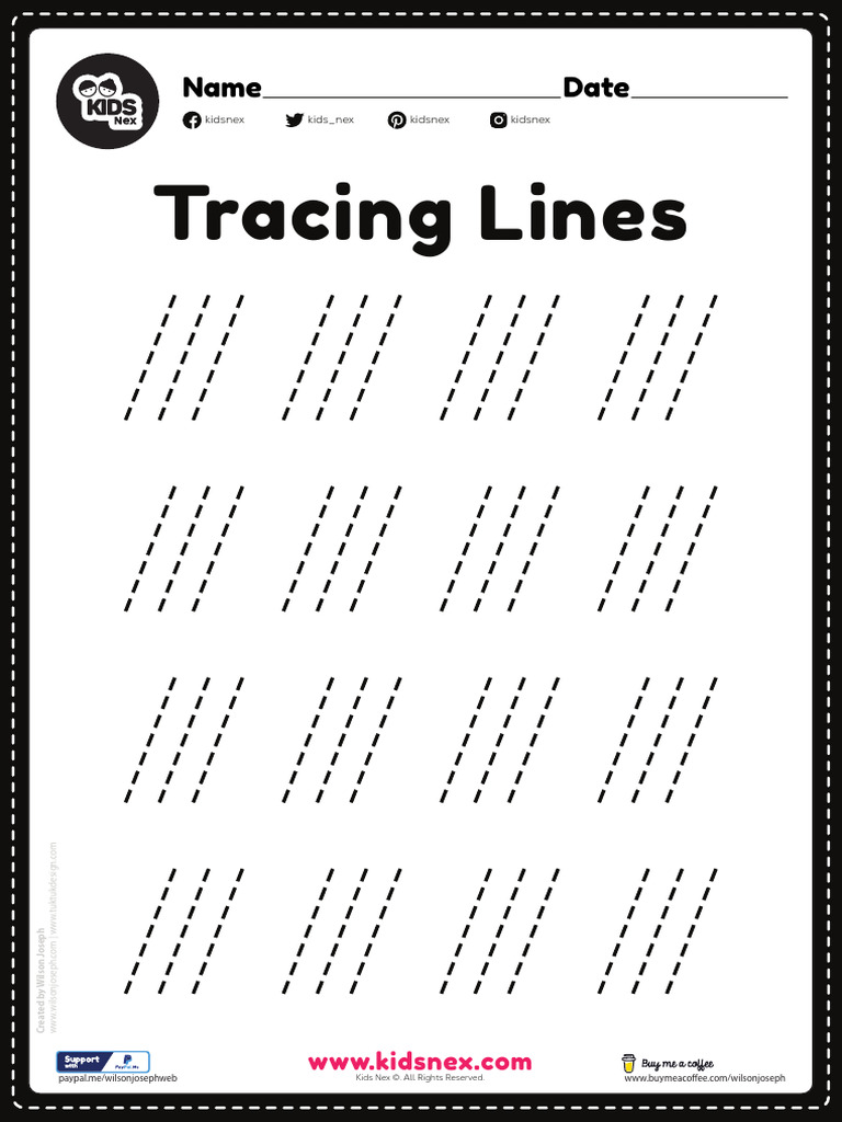 09 Slanting Line Worksheet Tracing | PDF