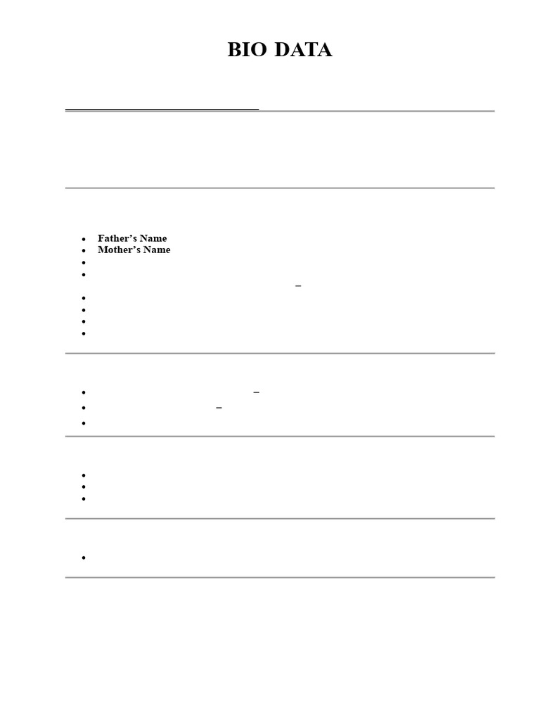 BIO DATA | PDF