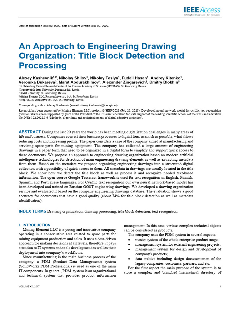 An Approach to Engineering Drawing Organization Title Block Detection ...