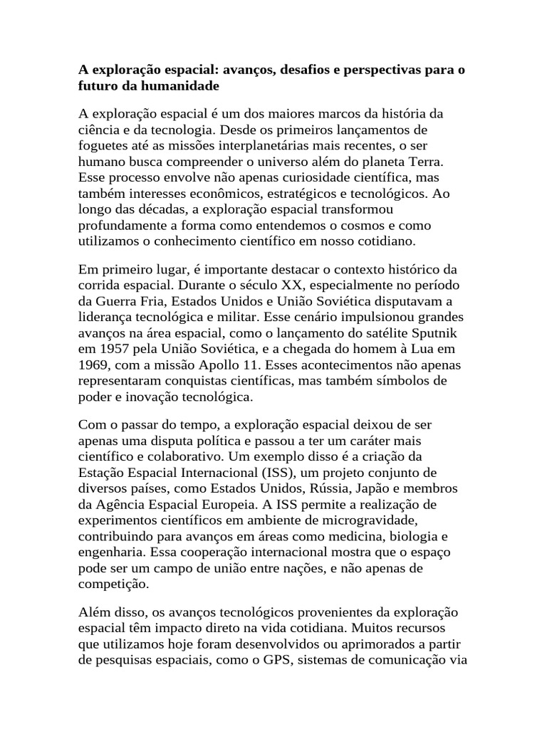A Exploração Espacial | PDF | Exploração espacial | Satélite