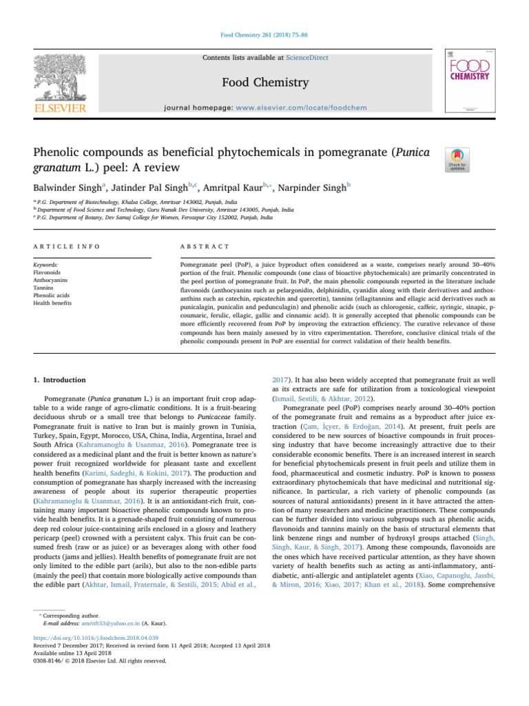 2018 (Singh) Pp Ph Review | PDF | Polyphenol | Phenolic Content In Wine