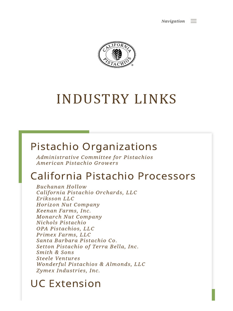 Industry Links _ California Pistachio Research Board | PDF