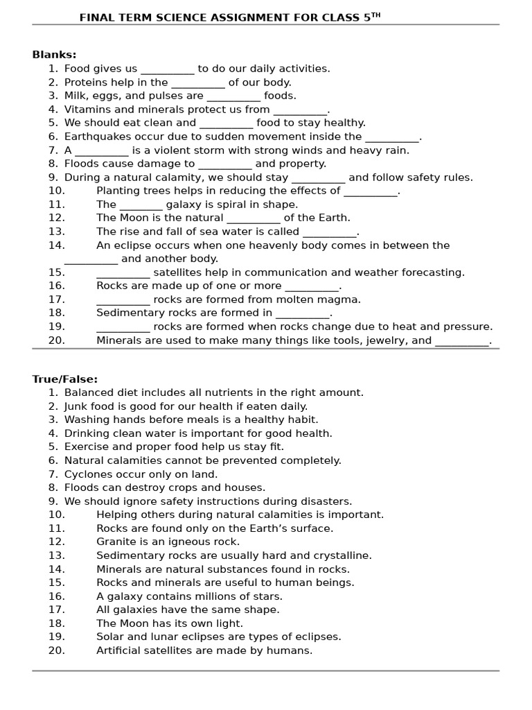 5th Combined Assignment | PDF | Rock (Geology) | Earth