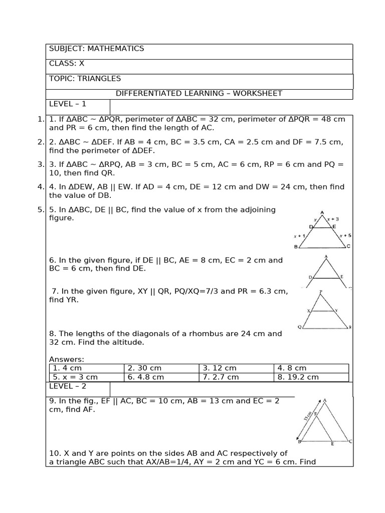 Differentiated Ws x Triangles New | PDF
