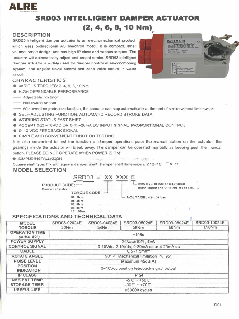 ALRE - SRD-03 | PDF | Actuator | Feedback
