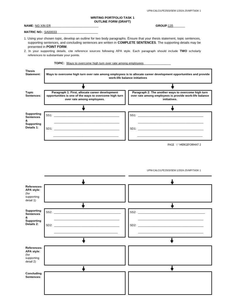 Lpe2503 Writing Portfolio Task 1 (Outline Form - Draft) | PDF | Written ...
