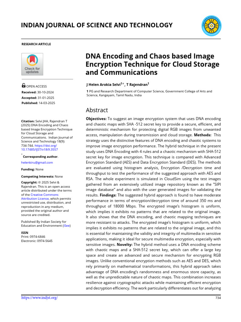 DNA and Chaos Based Image | PDF | Encryption | Chaos Theory