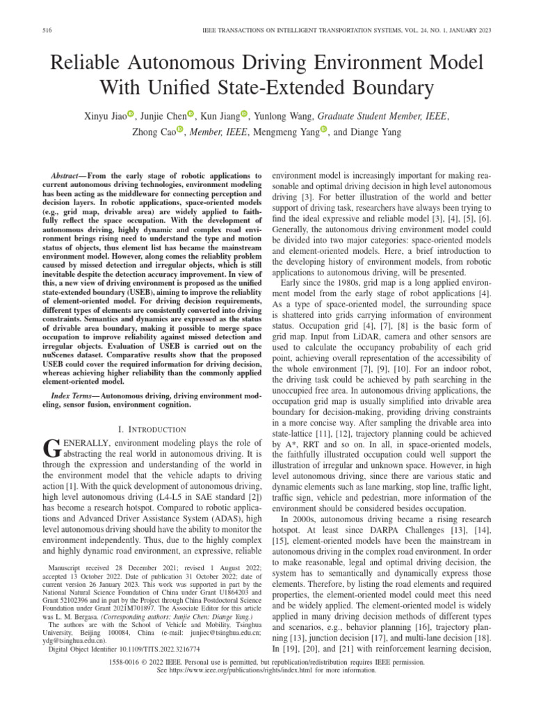 Reliable Autonomous Driving Environment Model With Unified State ...