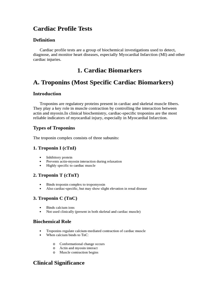 Cardiac Tests | PDF | Medical Specialties | Clinical Medicine