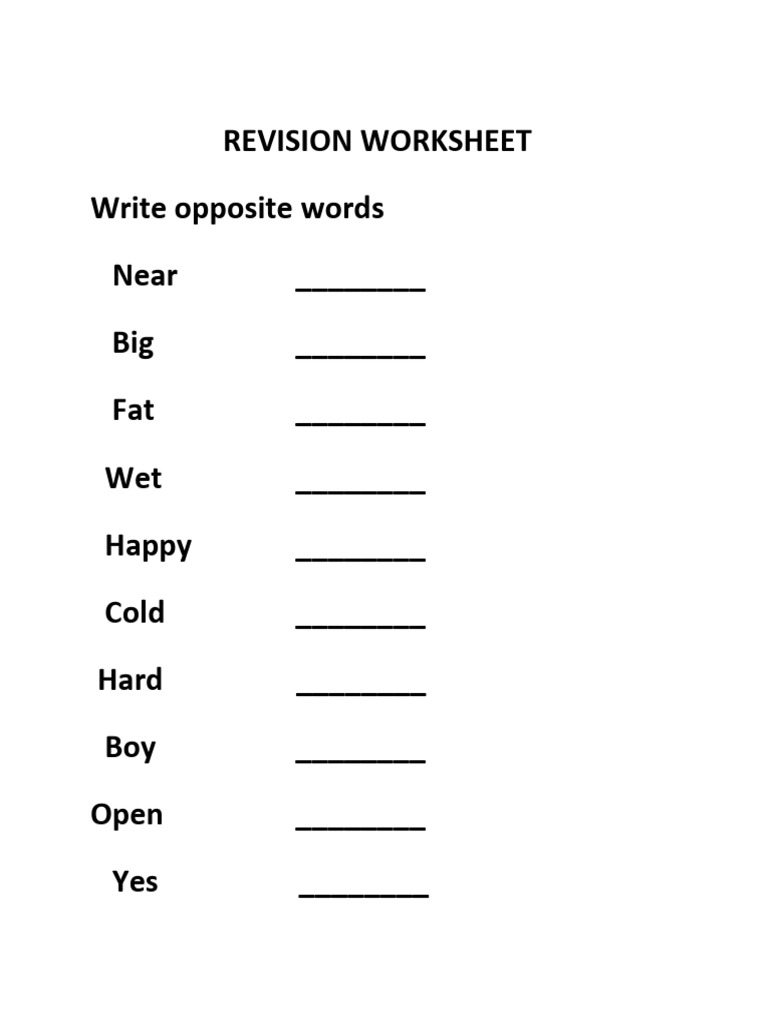 English Revision Worksheet 2 | PDF