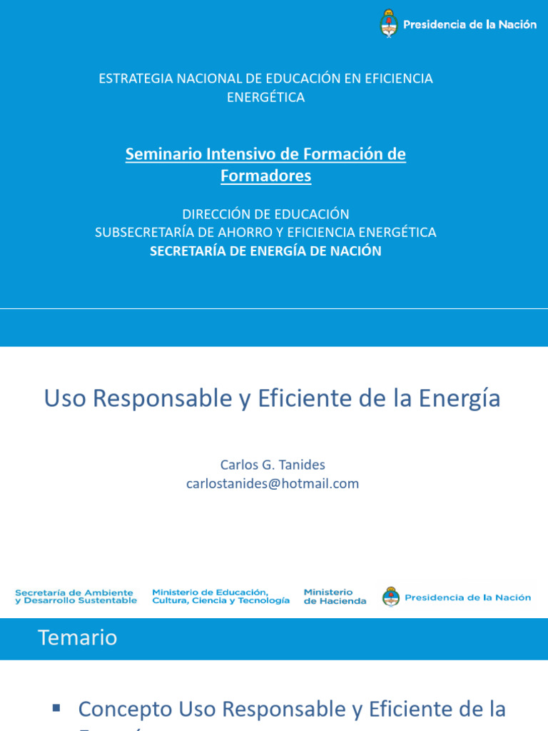 Uso Responsable y Eficiente de La Energia - C Tanides | PDF | Uso ...