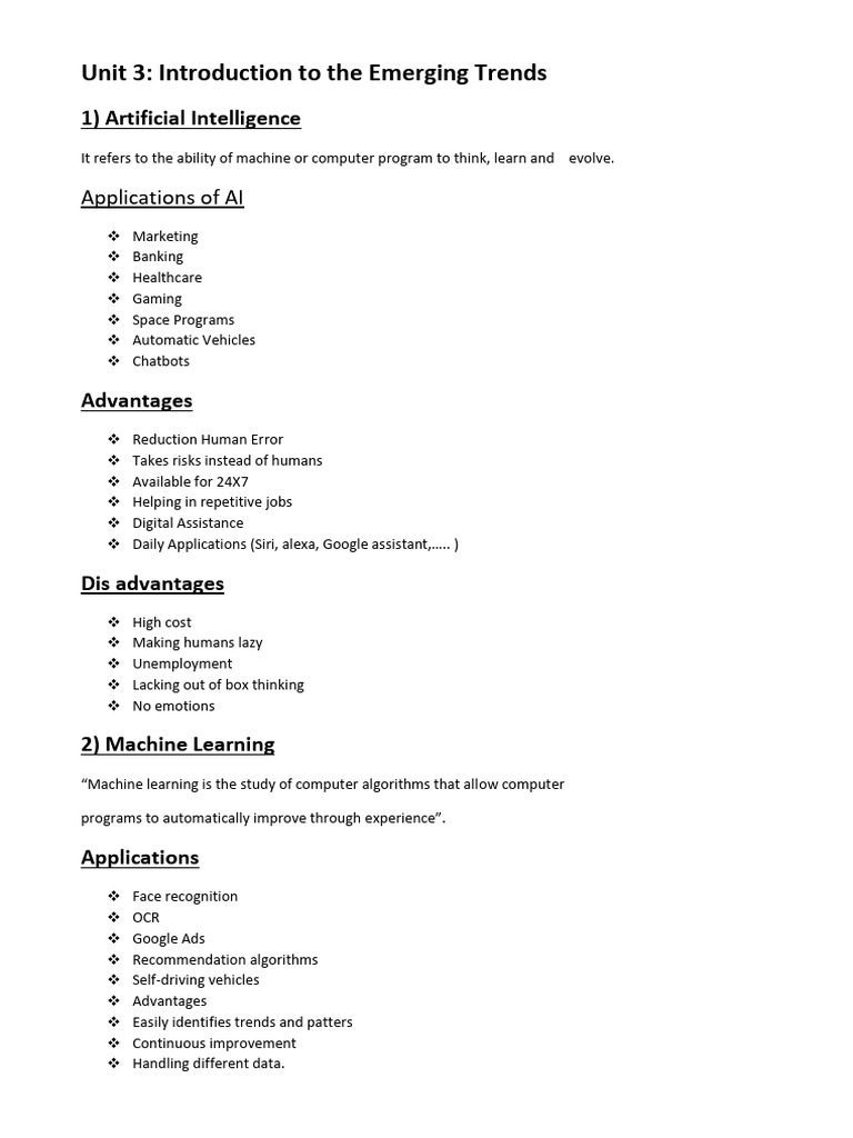 Unit 3 Emerging Trends | PDF