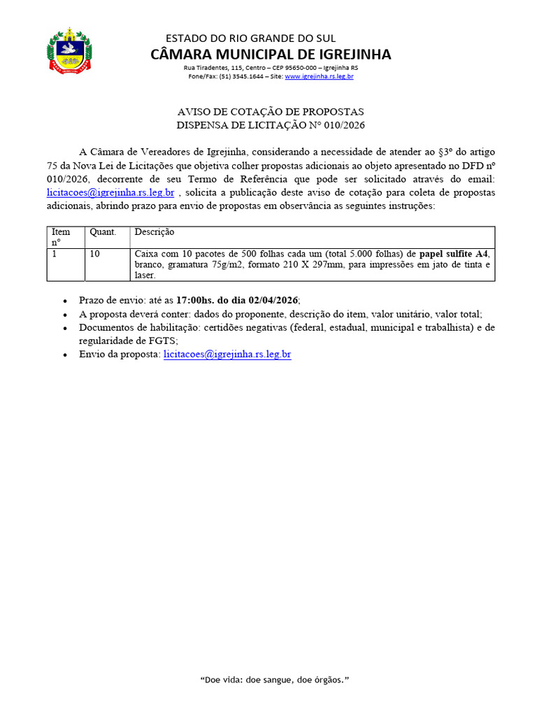 aviso_de_cotao_DFD_10_26_papel_A4 | PDF