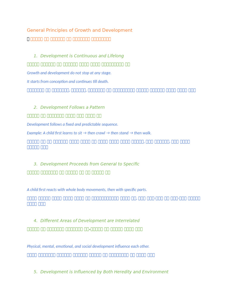 General Principles of Growth and Development | PDF