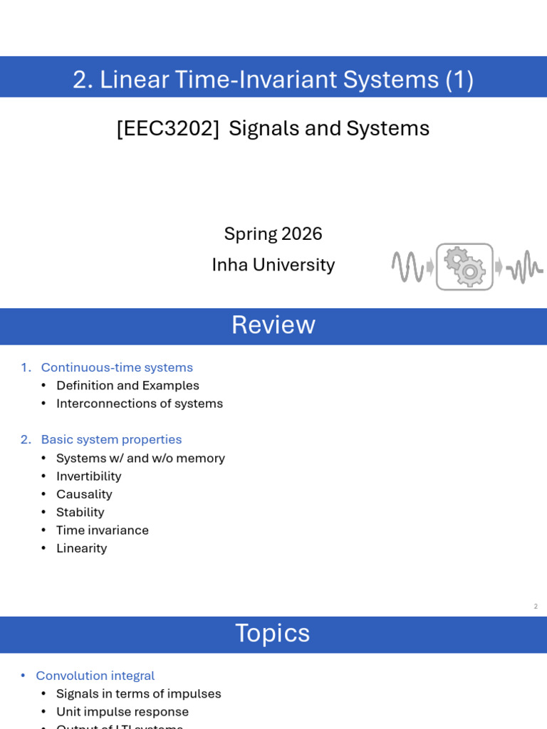 2. Linear Time-Invariant Systems (1) | PDF