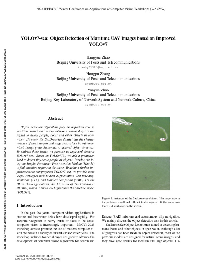 YOLOv7-Sea Object Detection of Maritime UAV Images Based on Improved ...