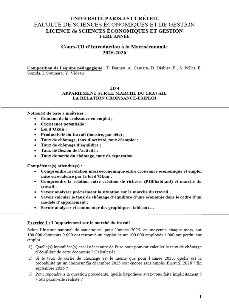 TD 4 (2025-2026) | PDF