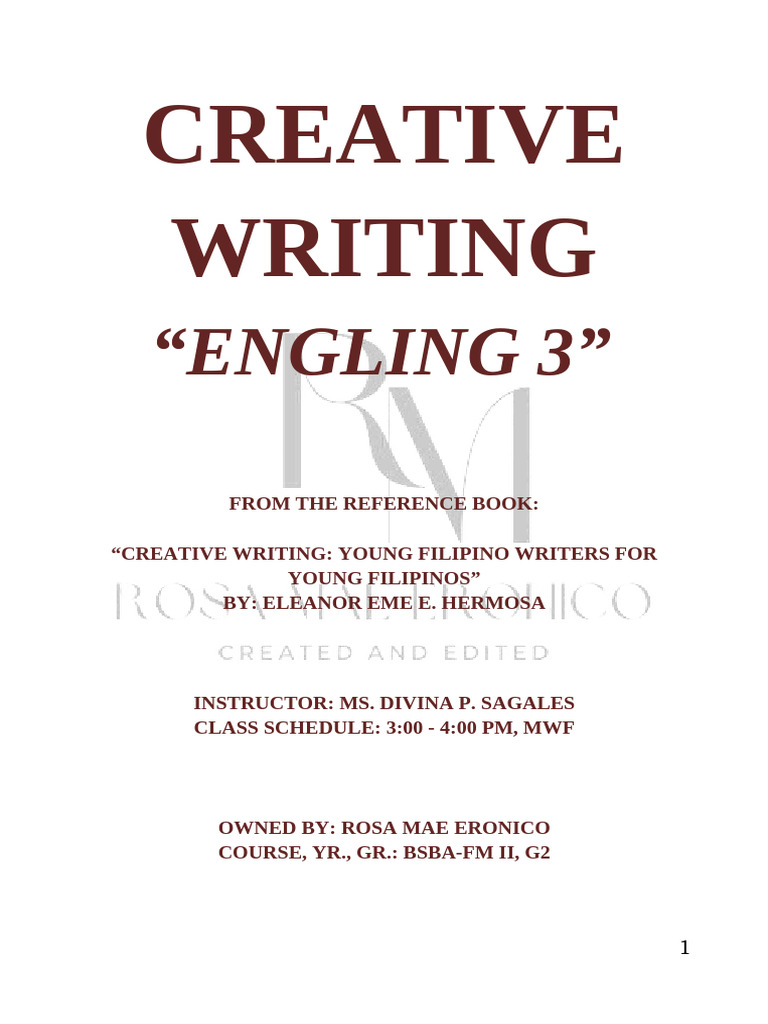Creative Writing Notes | PDF