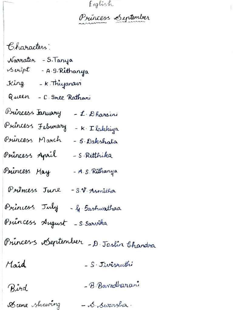 Princess September Script | PDF | Ham (Son Of Noah)