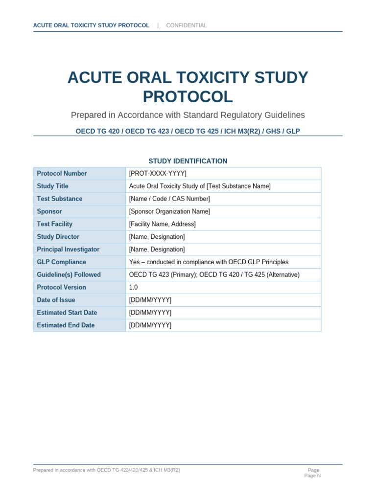 Acute Oral Toxicity Protocol | PDF | Toxicity