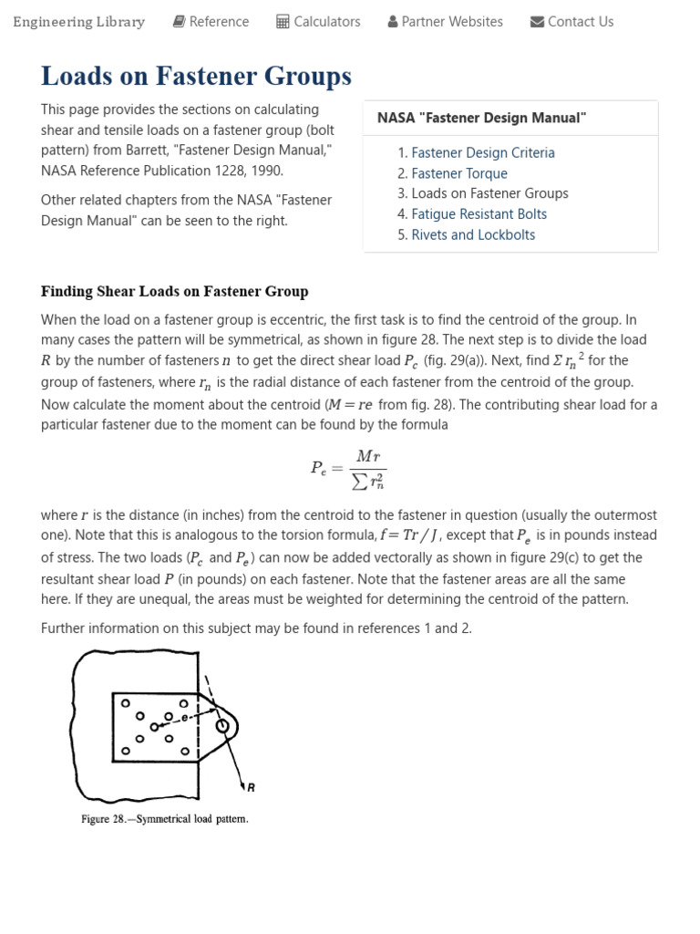 9.4) Loads on Fastener Groups _ Engineering Library | PDF