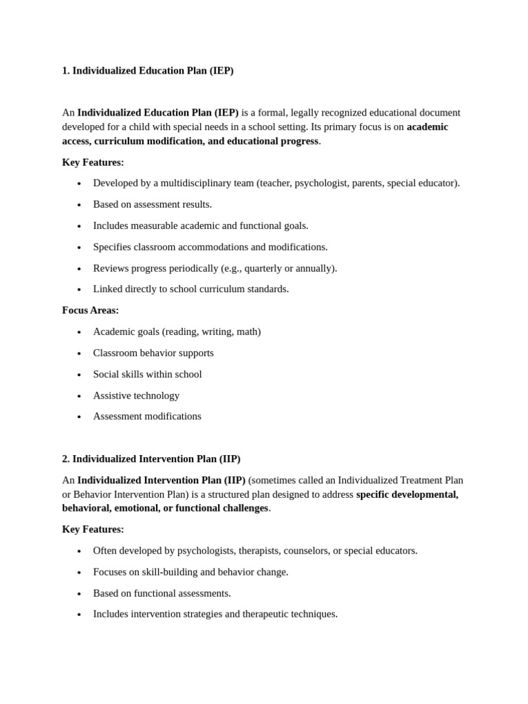 Defining IEP IIP | PDF | Individualized Education Program | Behavior ...