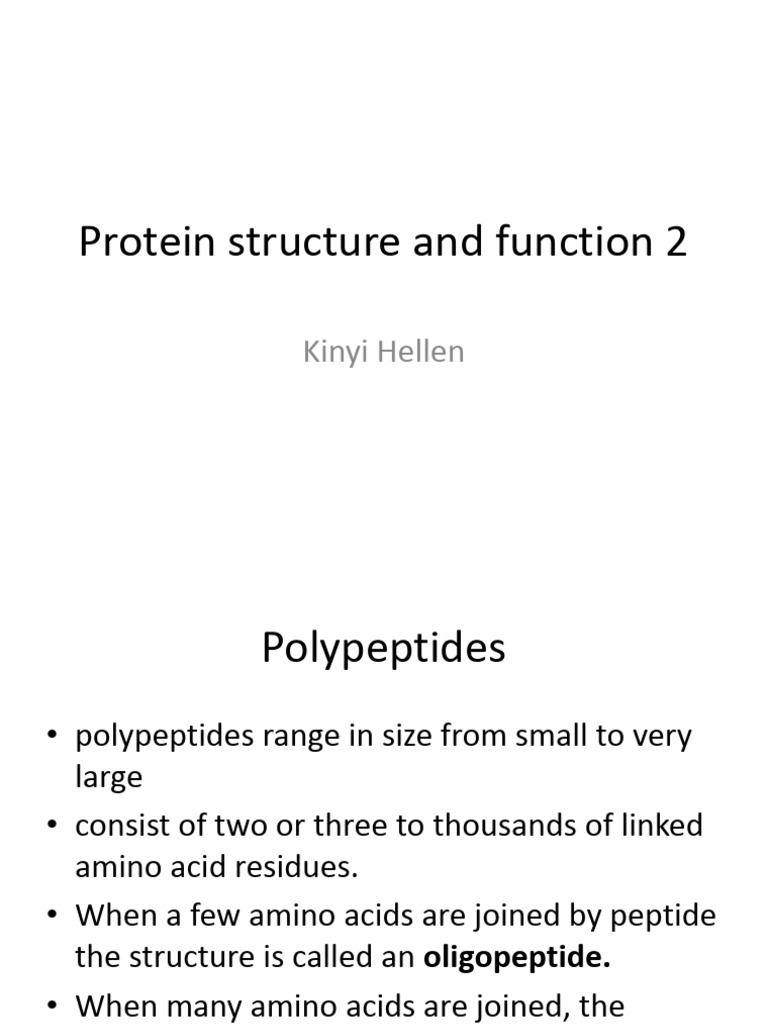 Protein structure and function 2 | PDF