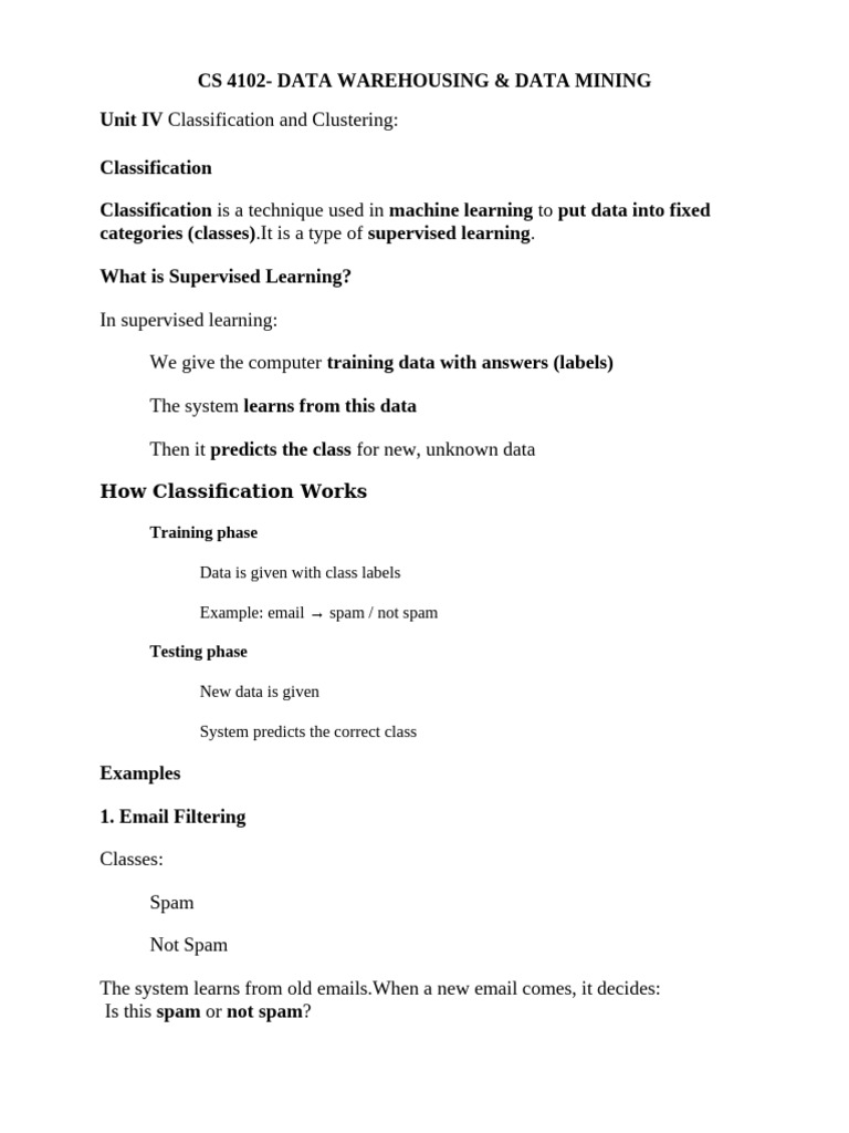 Unit IV Data Ware Housing & Data Mining | PDF