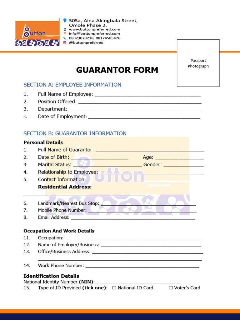 Buttonpreferred - GUARANTOR FORM.pdf NEW HR - Copy | PDF