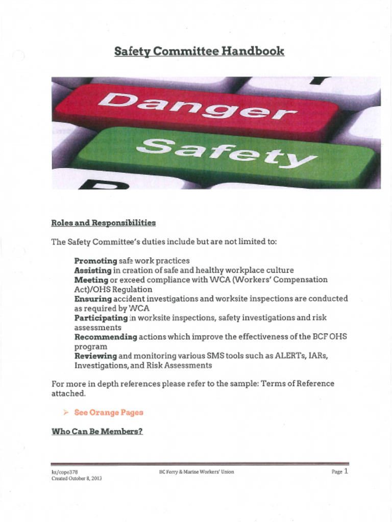 Safety Committee Handbook_1 | PDF