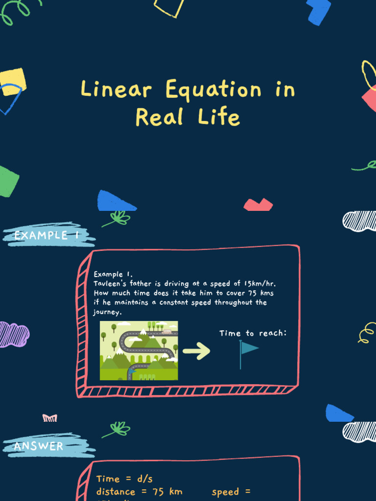Linear Equation in Real Life - Tavleen Kaur, 8A | PDF