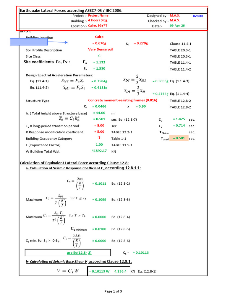 Lateral Force Calculation-5 | PDF | Solid Mechanics | Geophysics