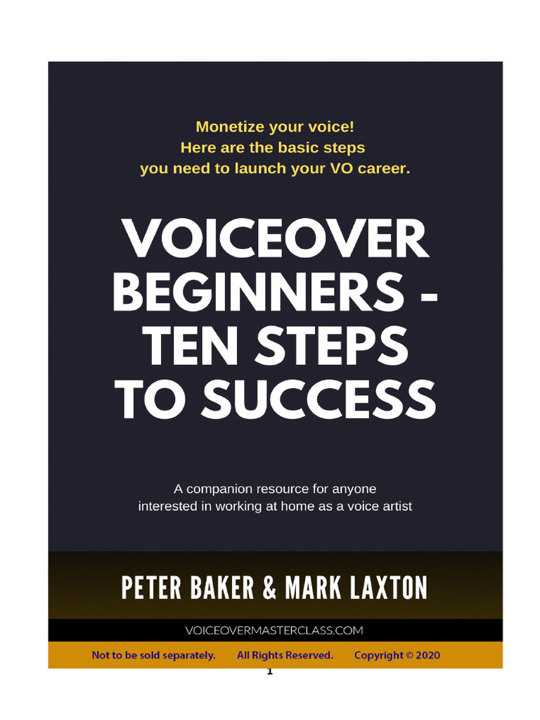 Voice Over Beginners - 10 Steps To Success Voiceover Masterclass | PDF