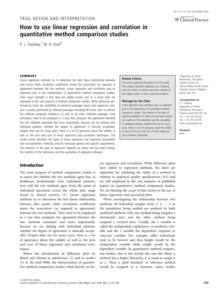 How to Use Linear Regression and Correlation in Quantitative Method ...