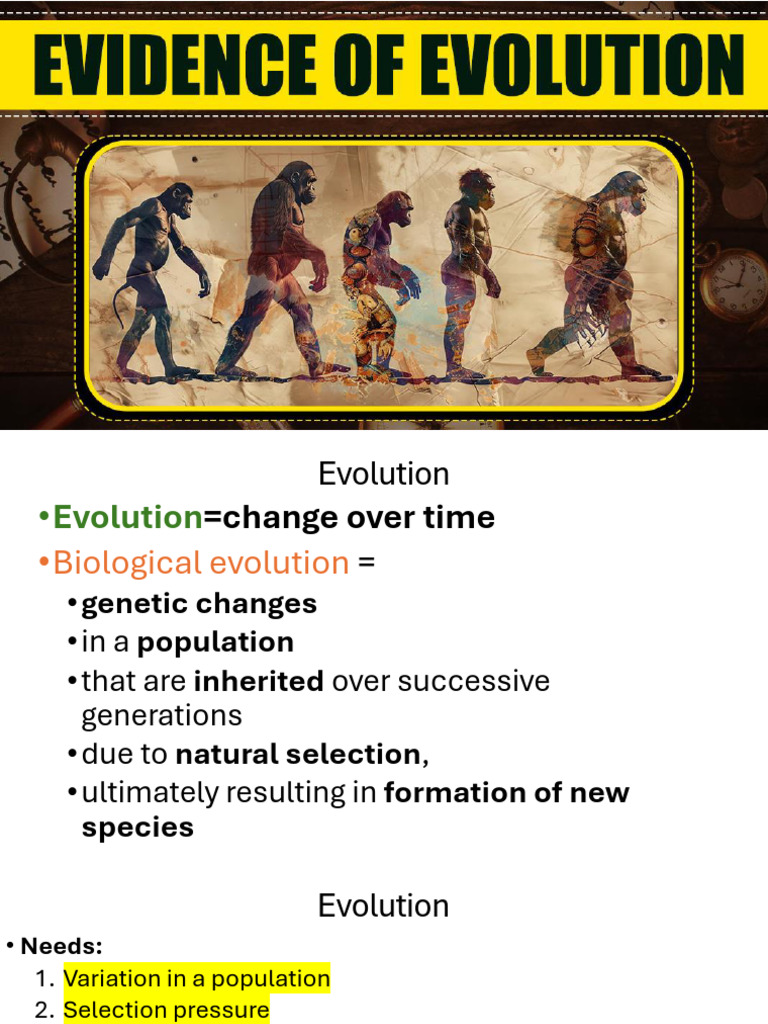 1. Evidence of evolution | PDF | Evolution | Species